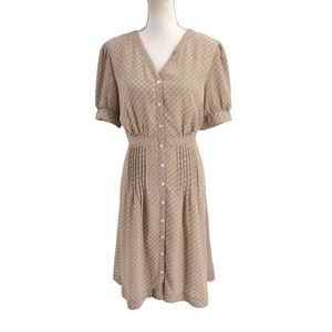 🚨DownEast Womens Size Large Floral Pintuck A-Line Mirandy Dress Knee Length